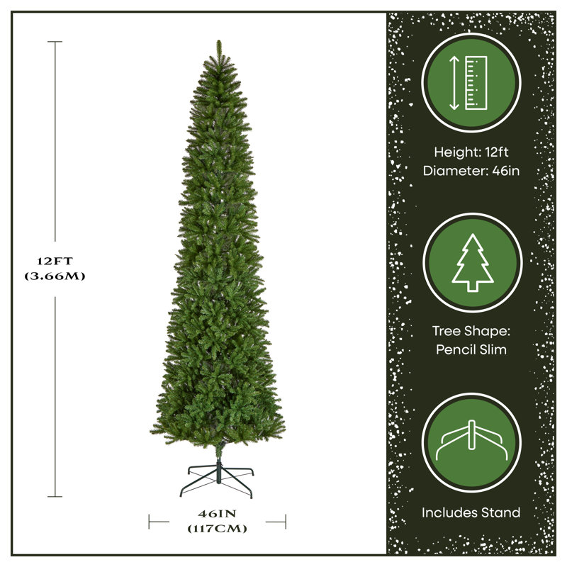 Kingswood 7' Green Fir Artificial Christmas Tree, 12' H