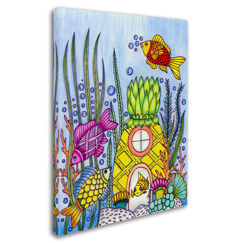 «Sea Life 4 - Color» par Carson KCDoodleArt, reproduction d'art sur toile tendue, H 19 po x l 14 po
