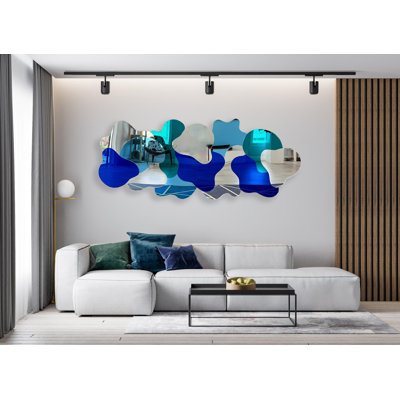 Petite décoration murale BlobBrush - Art acrylique miroir bleu