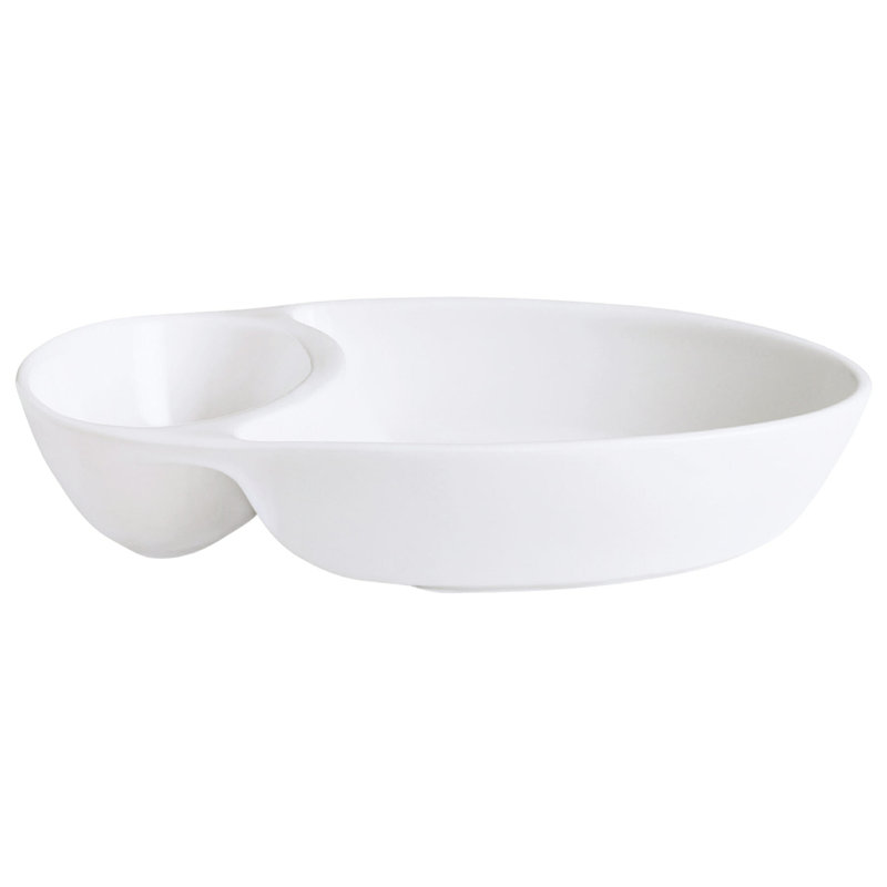 GET Bol à salsa en porcelaine haute résistance, 16,9 po, blanc (ensemble de 12)
