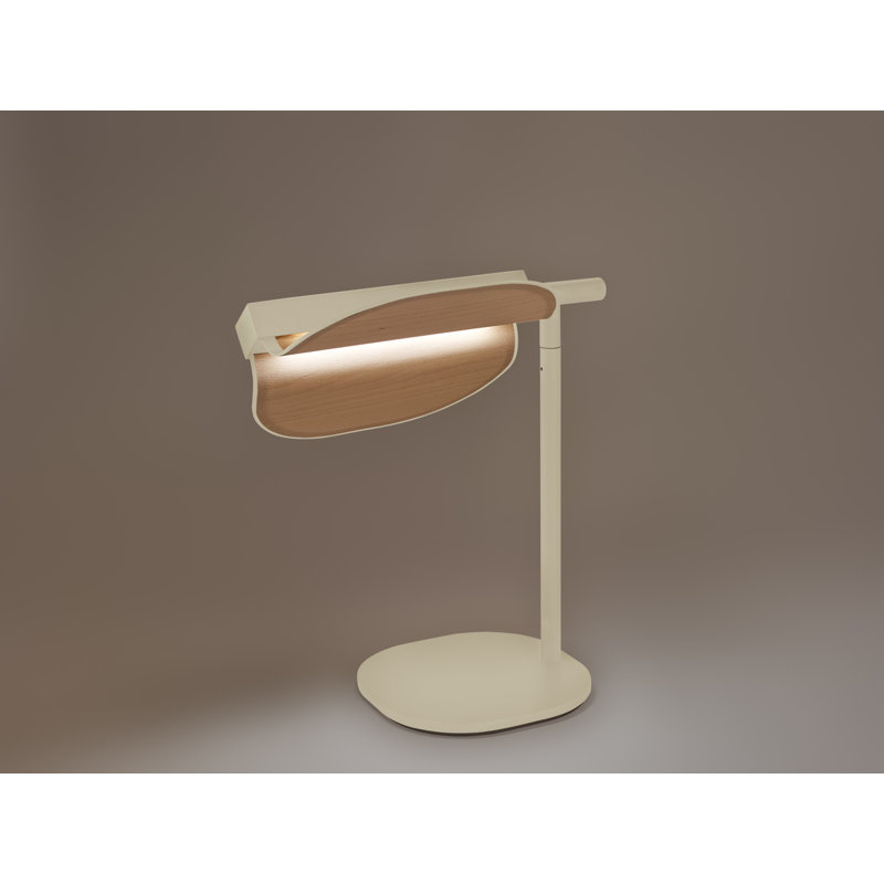 Omma LED Table Lamp, Matte Black, Natural Beech