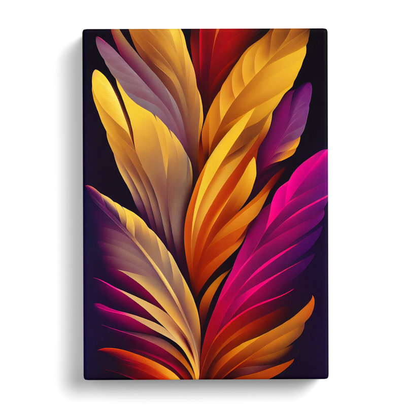 Resplendent Feather - Wall Art, Wrapped Canvas, 50cm H x 35cm W, No Matte