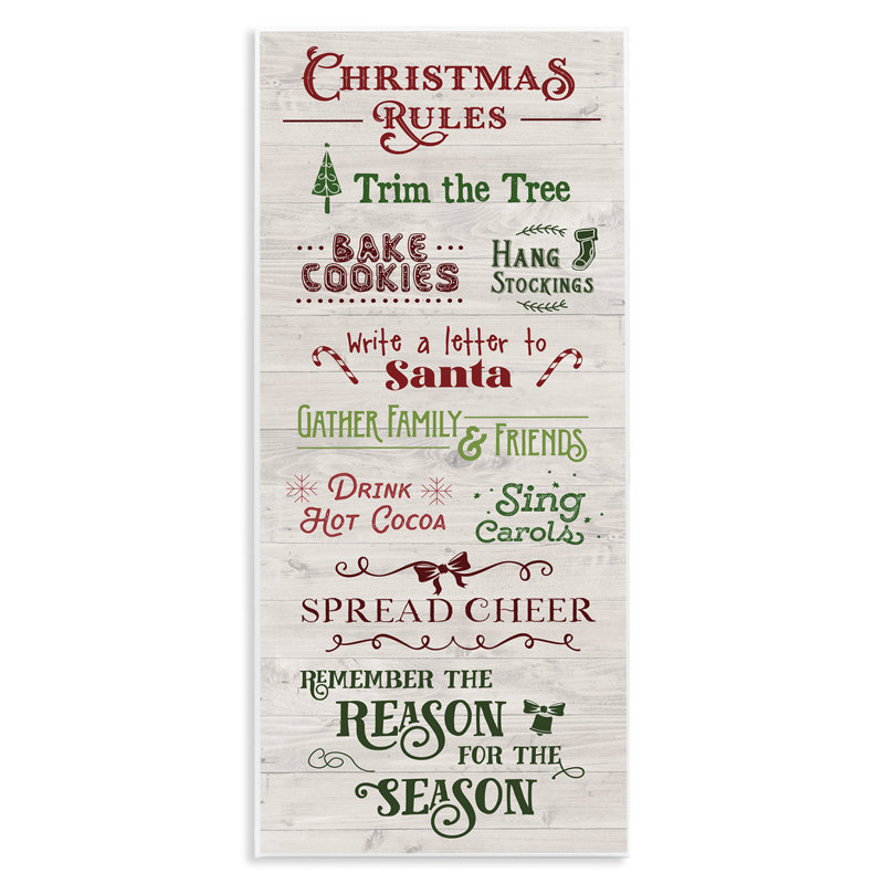 «Rustic Christmas Rules», art mural sur toile par Amanda Murray