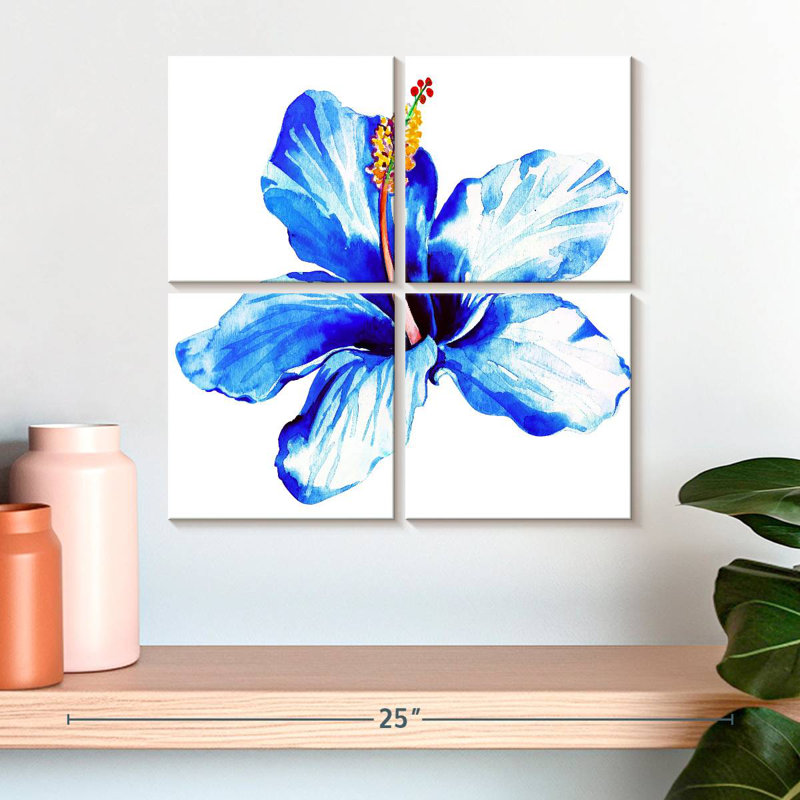 Harnek Vibrant Blue Hibiscus, 18" H x 18" W
