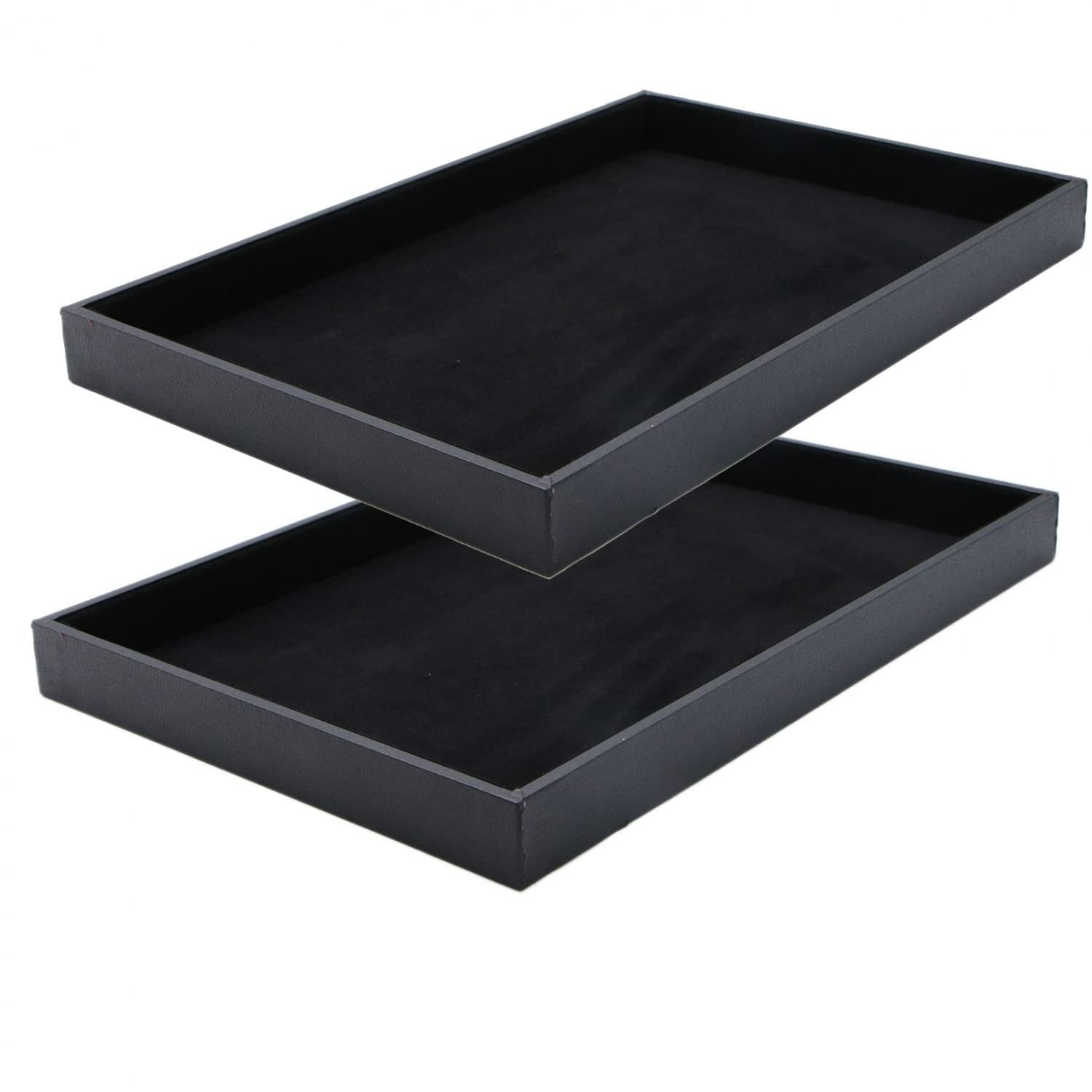 Mercer41 Black Velvet Stackable Jewellery Tray Showcase Display ...