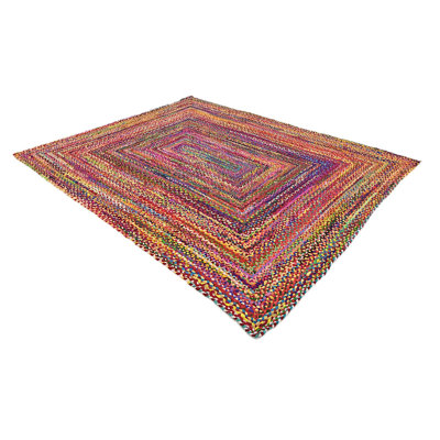Tapis brun en coton tressé à la main Munford