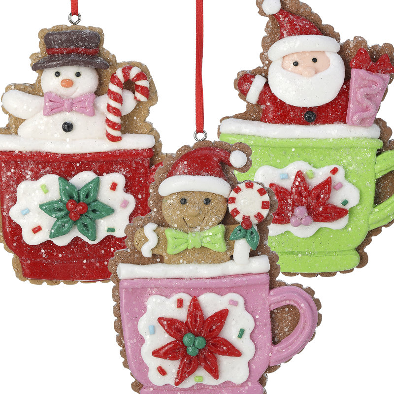 Ornement en forme de tasse 4 "avec pâte d'amis en argile 