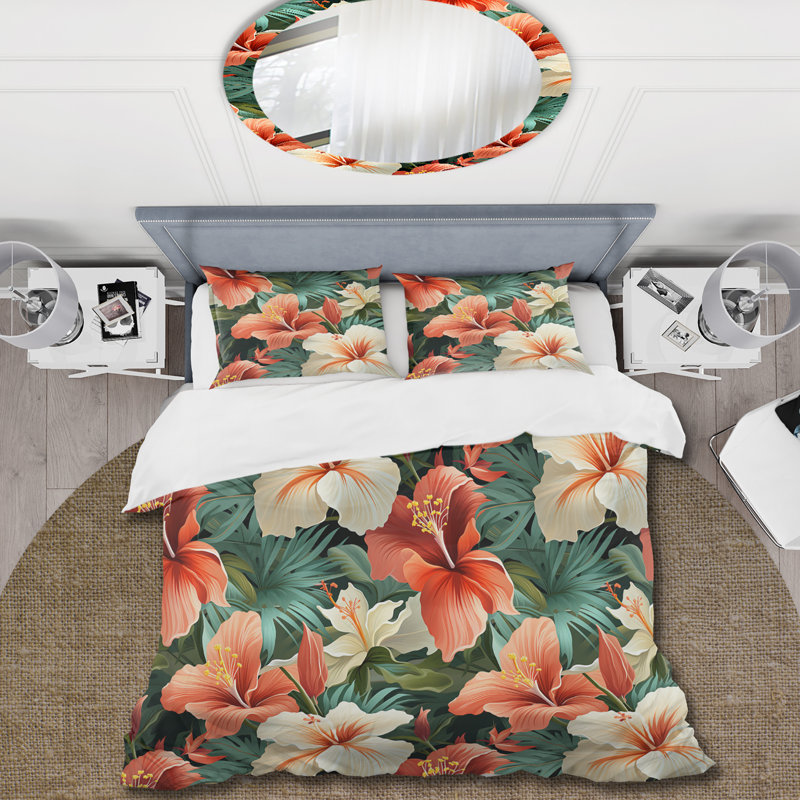Ensemble de housse de couette Paradise Mirage, Housse de couette pour grand lit et 2 taies décor