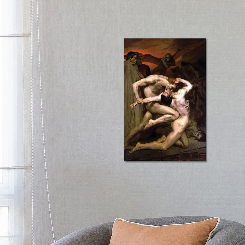 Dante And Virgil In Hell, 1850 by William-Adolphe Bouguereau - Wrapped Canvas Print, 66.04 cm H x 45.72 cm W x 1.91 cm D