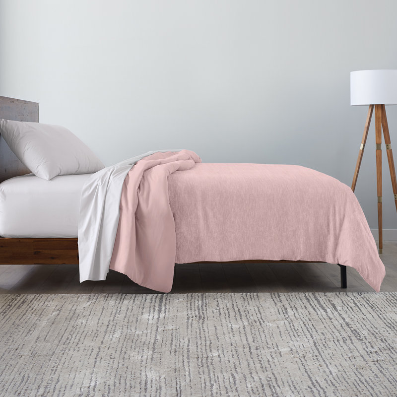 Cooling & Wrinkle-Resistant Jersey Fabric Down-Alternative Comforter, King Comforter, Rose