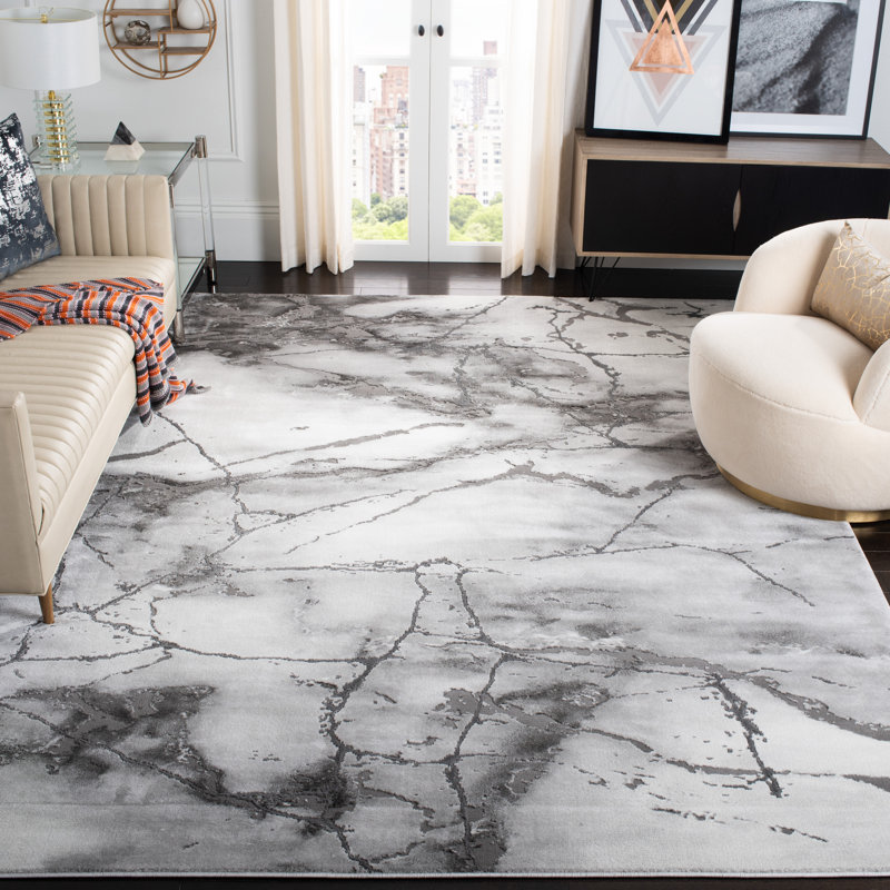 Swindle Abstract Grey/Silver Area Rug, null