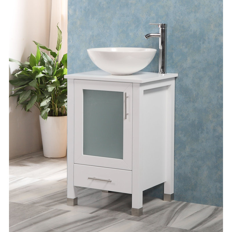 Meuble-lavabo simple 20 po avec lavabo en céramique