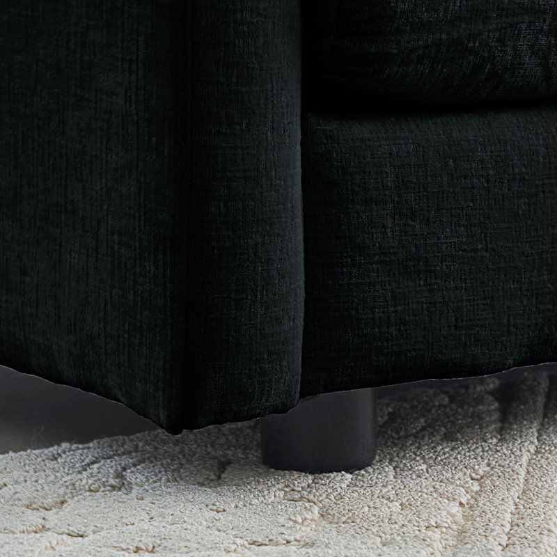 Canapé en U avec méridienne réversible, grand canapé modulaire en U modulaire, Chenille noir