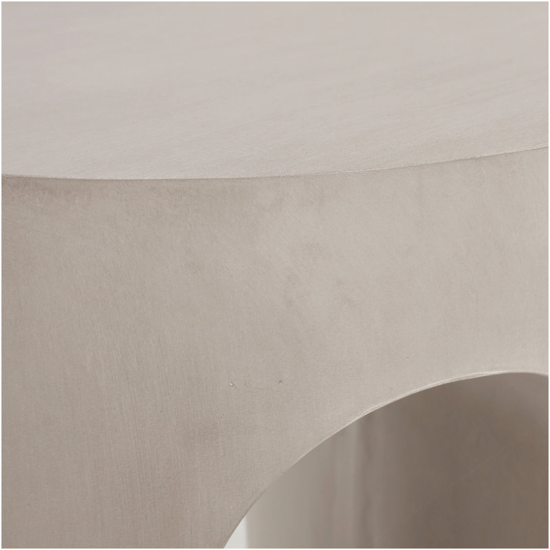 Outdoor MGO Round With U-Shape Side Table, Light Grey