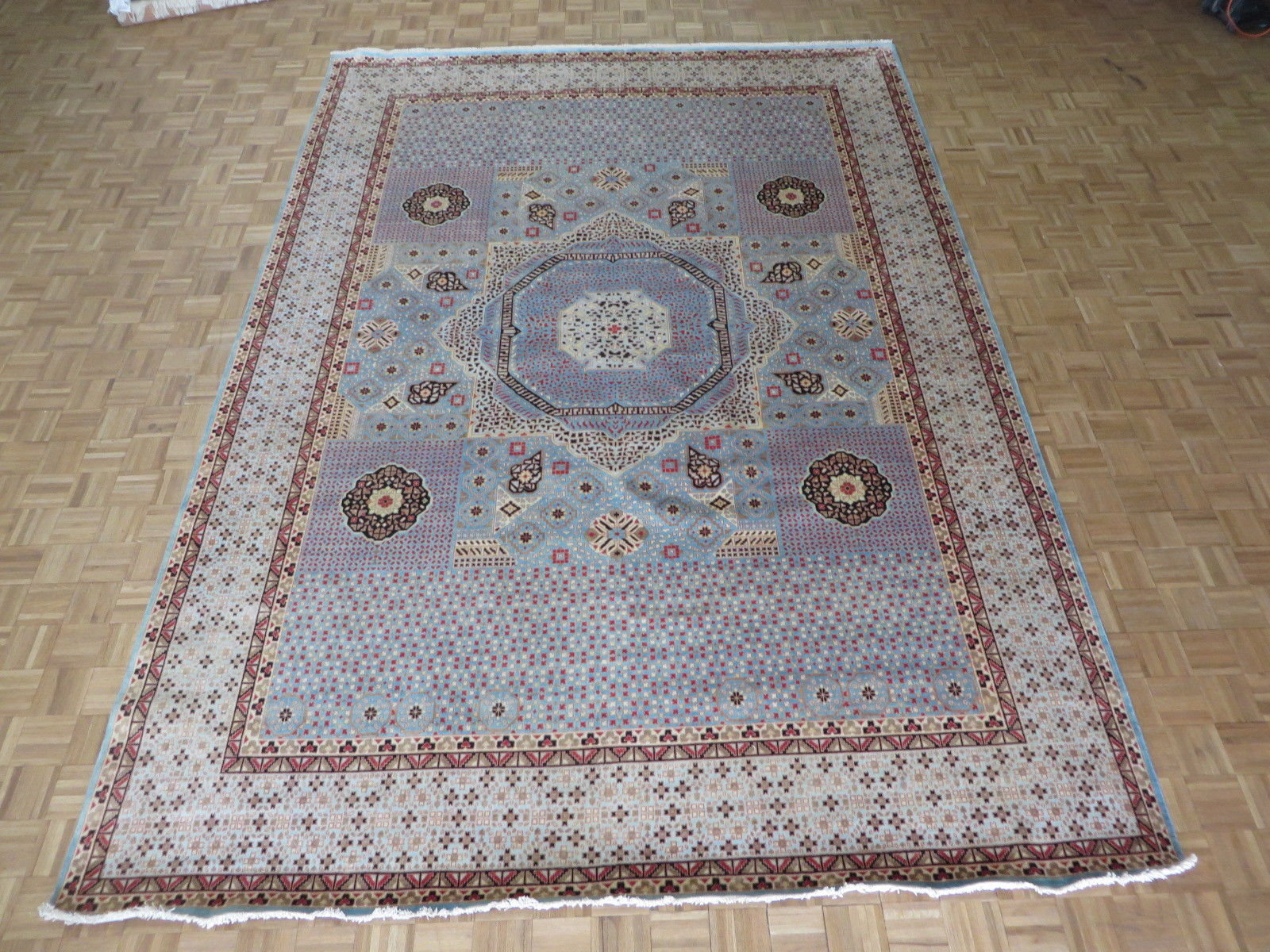 Oriental Rug Galaxy Mamluk Hand-Knotted Oriental Wool Area Rug in Sky ...