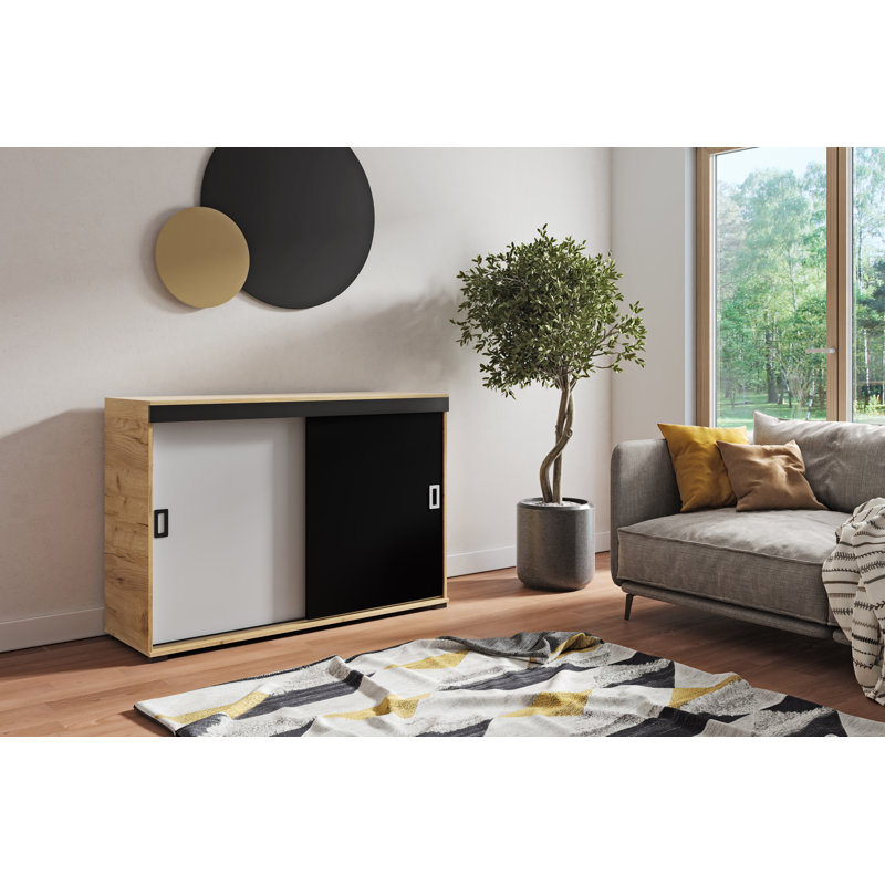 Ferranti 2 - Door Standard Accent Cabinet, Oak/White/Black