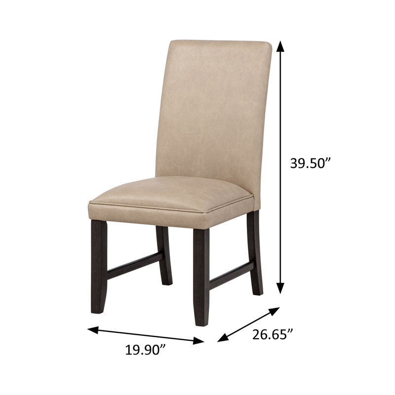 Chaise d'appoint de salle à manger l 19,9 po, gris foncé / grain de café, Tan