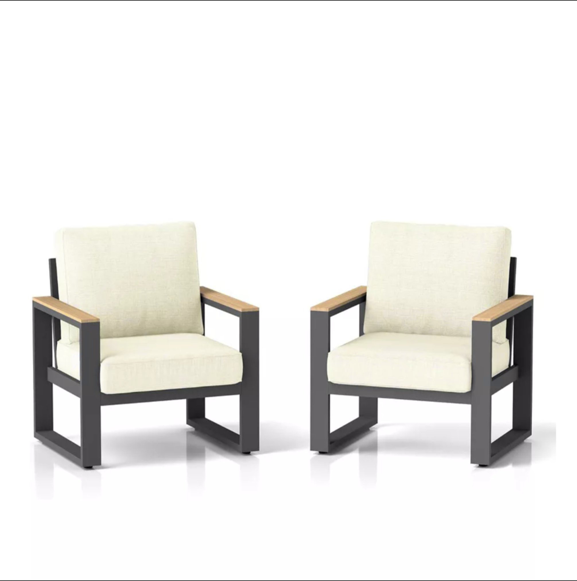 Corrigan Studio Set Of 2 All-Weather Metal Armchairs - Wayfair Canada