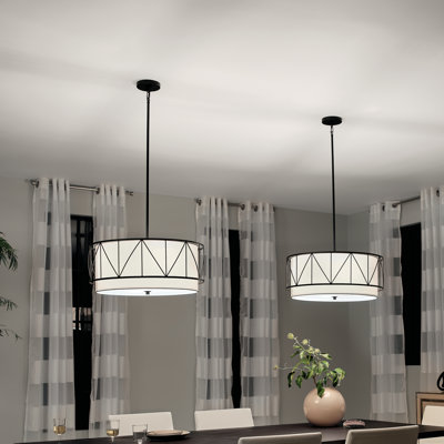 Birkleigh 1 - Light Shaded Drum Chandelier -  KICHLER, 52072BK