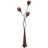 Campuzano Dried Plant Brown Floor Lamp with Decorated Orange Lamp Shades