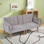 Canapé double pliable gris de 72 pouces, revêtement en velours doux, canapé confortable pour 2 personnes.