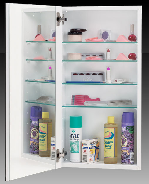 15'' W Mirrored Medicine Cabinet, White, Dual, 35" H x 15" W x 5 " D