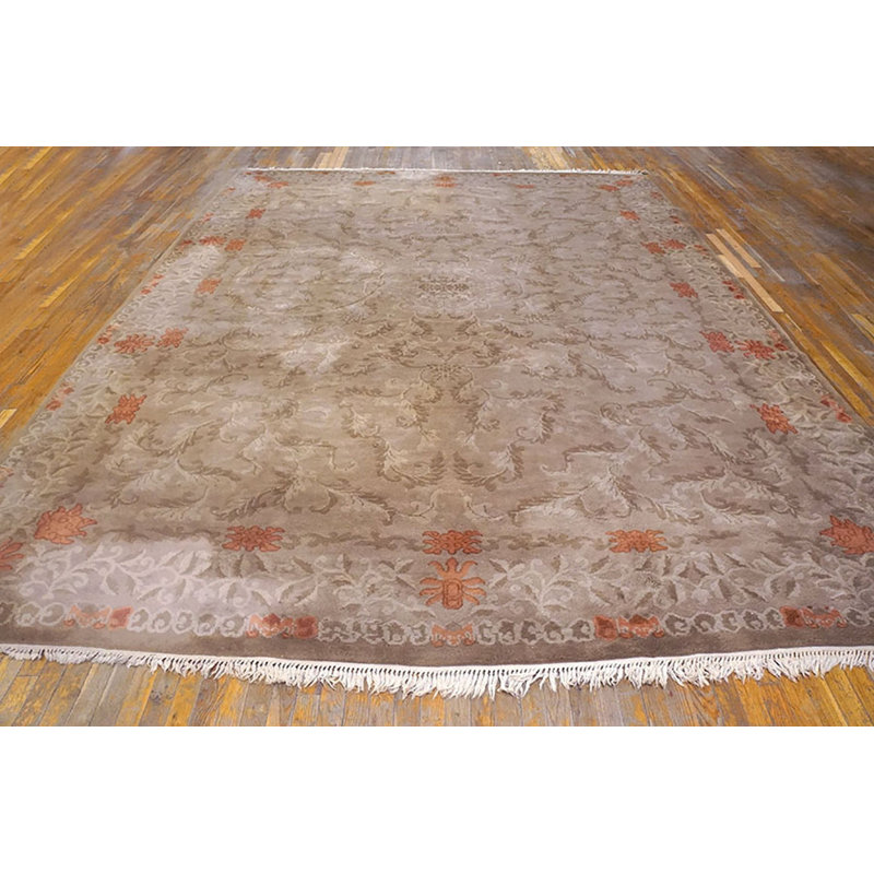Tapis ivoire antique en laine