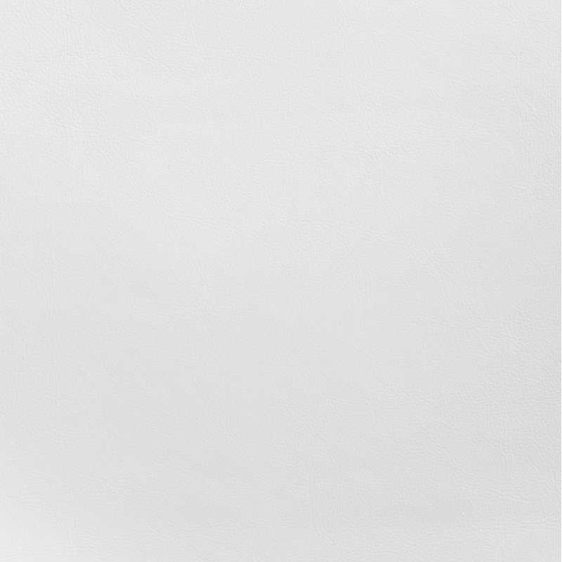 White Faux Leather Upholstered Arm Chair with Black Metal Legs