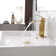 Brushed Gold Bathroom Faucet Modern Waterfall Single Hole Faucet for Bathroom Sink Single Handle with Pop Up Drain with Overflow Assembly and Supply Line Lavatory Bath Faucet
