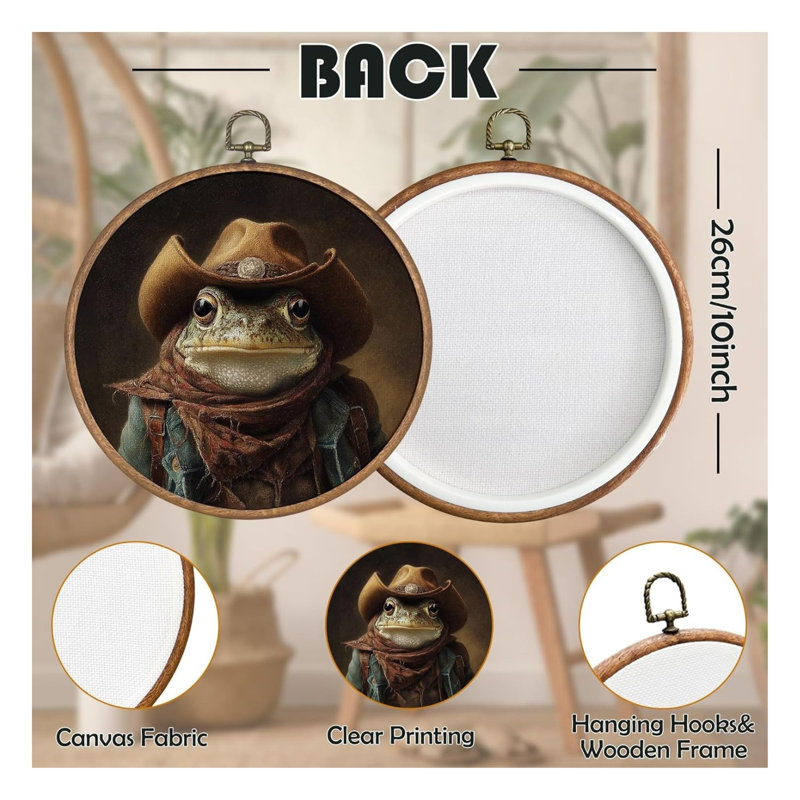 Toile d'art rétro avec grenouille rétro