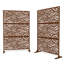 Panneau de clôture 76 po x 47,2 po en métal brun rougeâtre