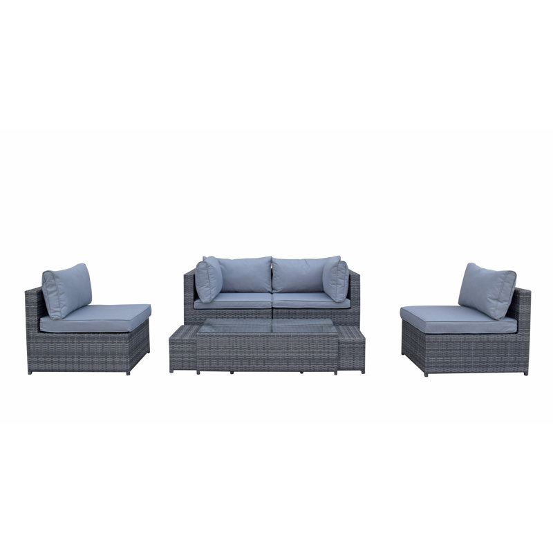 Fleishman 6 Seater Rattan Corner Sofa Set