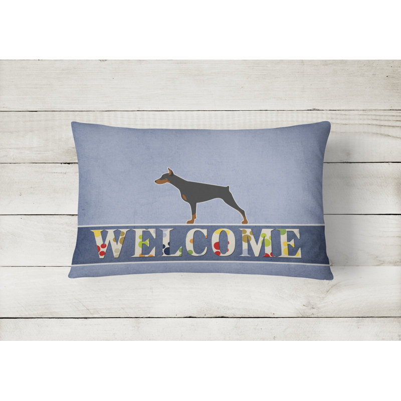   Doberman Pinscher Welcome Lumbar Pillow