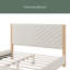 Base de lit tapissier moderne de style moderne Mid-Century avec tête de lit capitonnée et pieds en bois massif, aucun sommier nécessaire-536550831