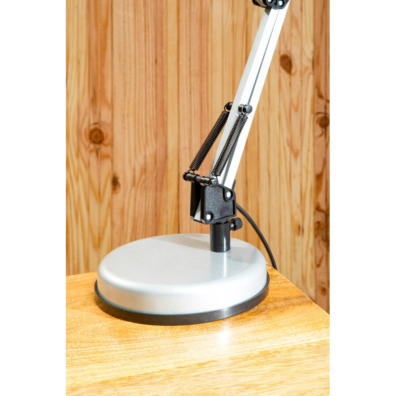 Aindrias Adjustable Metal Desk Lamp, Silver