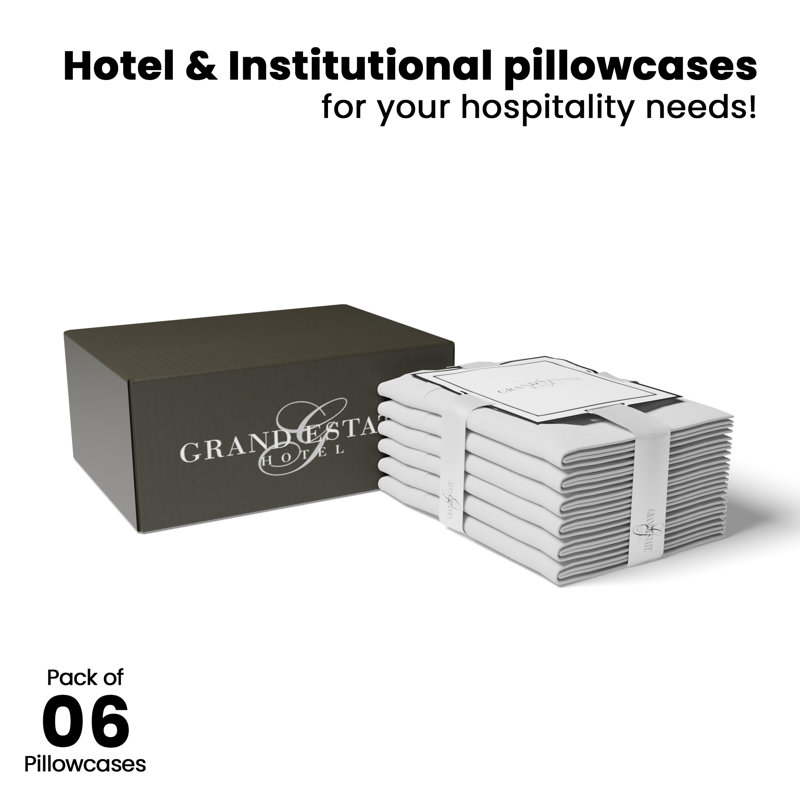 Hotel Wrinkle-Resistant Cotton-Rich 6 Piece King Pillowcase Set