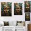 Impression sur toile encadrée sur fond bleu, bleu sarcelle et chevrons-1265930379-1265930380