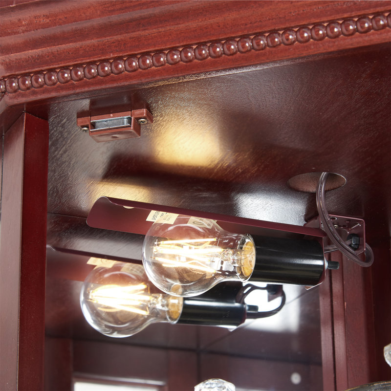 Vitrine de coin avec lumières, Cerisier