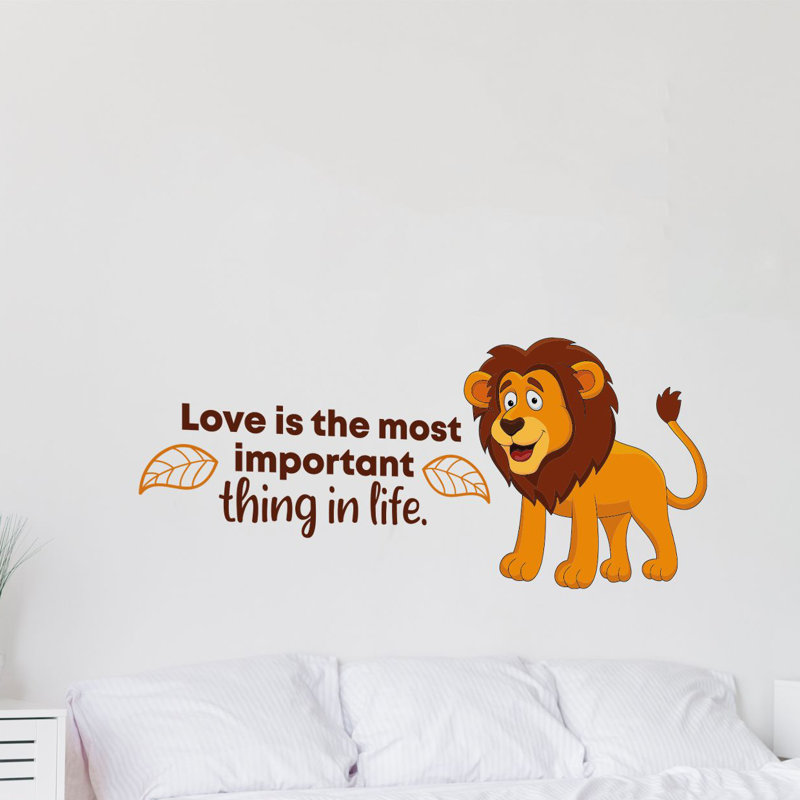 Décalcomanie murale en vinyle amour lion, H 20 po x l 40 po