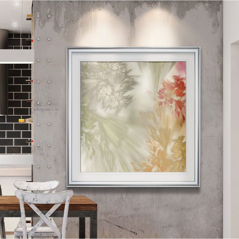 " Whisper III ", Silver Framed, 24" H x 24" W x 2" D