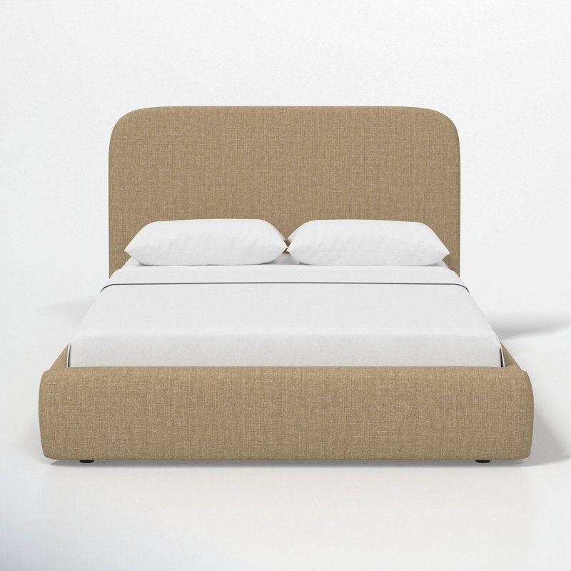 Upholstered Bed, Relaxed Burlap Linen, Twin