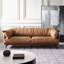 Causeuse coussin orange en cuir véritable-1837454956