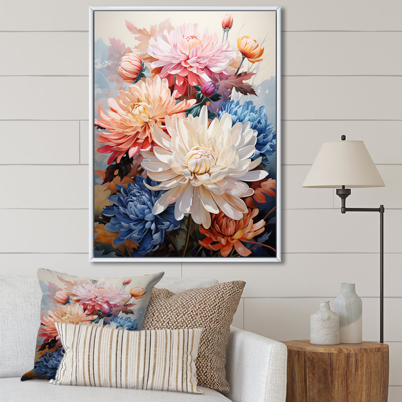 Représentation des mamans euaristes, acrylique multicolore I, Cadre flottant blanc, H 32 po x l 24 po x P 1 po