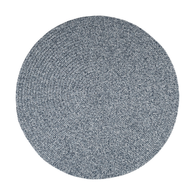 Indoor/Outdoor Braided Rug Happel Dusty Blue Rug, Round 6'