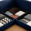 Canapé modulaire pour salon, chenille bleue, assise profonde, cylindrique et, avec rangement, modulaire extra large-120925612-120925613-120925619