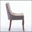 Chaise d'appoint latérale en tissu épaissi, dossier haut et rivets décoratifs pour un confort élégant-182416365