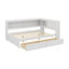 Lit de jour double en bois avec rangement intégré, éclairage USB / DEL et cadre de lit à deux tiroirs-306126842