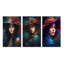 «Woman In Vintage Hat», 3 pièces sur toile-1080105901-1080105900