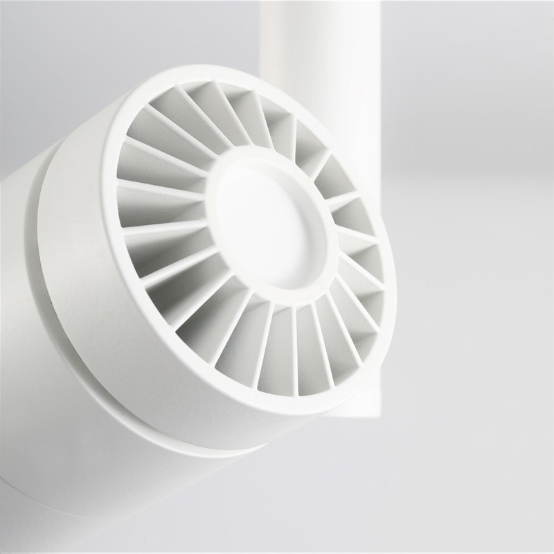 Matte White Adjustable LED Spotlight with Aluminum Finish