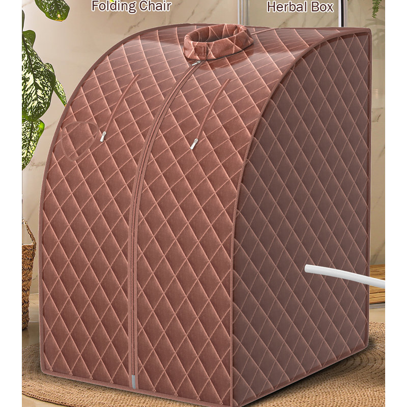 Costway 1 - Person Traditional Steam Sauna with Remote Control, Coffee